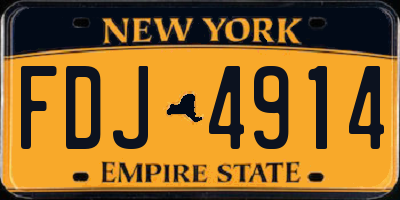 NY license plate FDJ4914