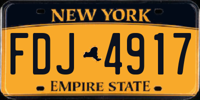 NY license plate FDJ4917