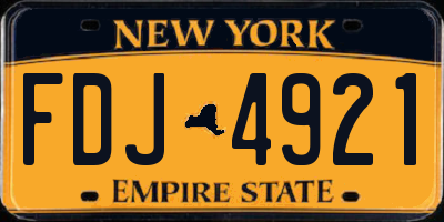 NY license plate FDJ4921