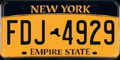 NY license plate FDJ4929