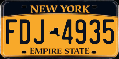 NY license plate FDJ4935