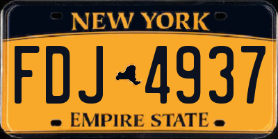 NY license plate FDJ4937
