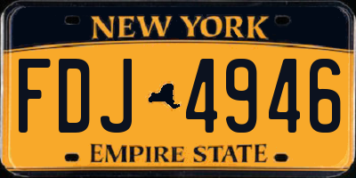 NY license plate FDJ4946