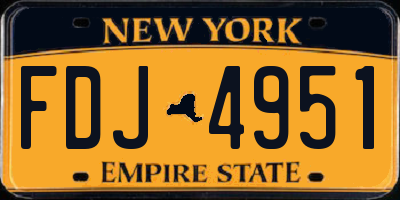 NY license plate FDJ4951