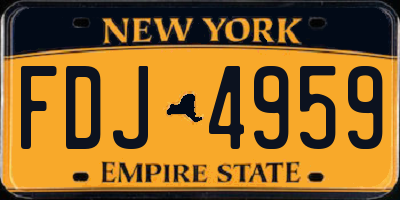 NY license plate FDJ4959