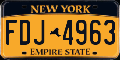NY license plate FDJ4963