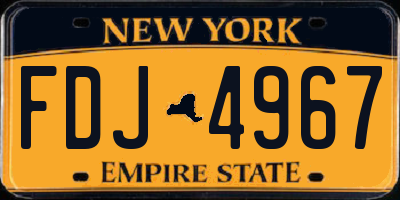 NY license plate FDJ4967