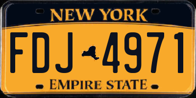 NY license plate FDJ4971