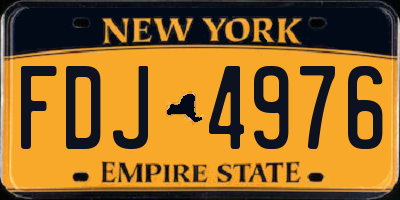 NY license plate FDJ4976