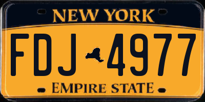 NY license plate FDJ4977