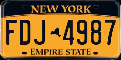 NY license plate FDJ4987