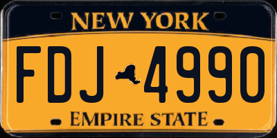 NY license plate FDJ4990