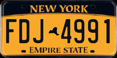 NY license plate FDJ4991