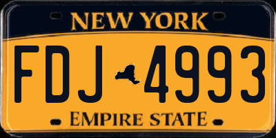 NY license plate FDJ4993