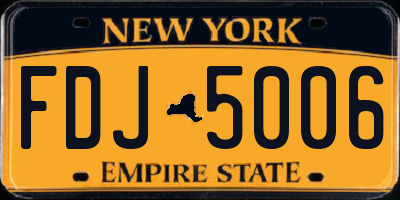 NY license plate FDJ5006