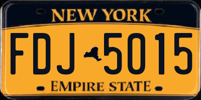 NY license plate FDJ5015