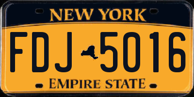 NY license plate FDJ5016