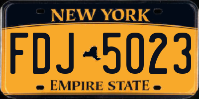 NY license plate FDJ5023