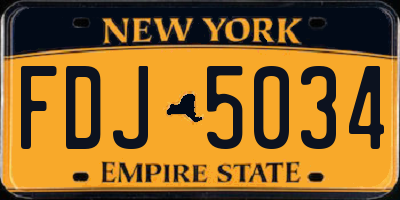 NY license plate FDJ5034