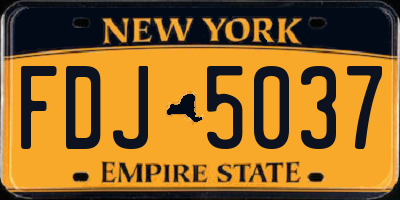 NY license plate FDJ5037