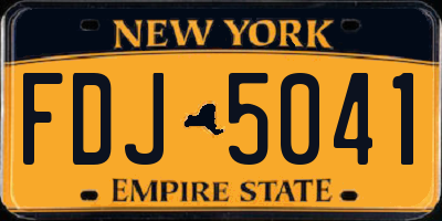 NY license plate FDJ5041