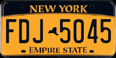 NY license plate FDJ5045