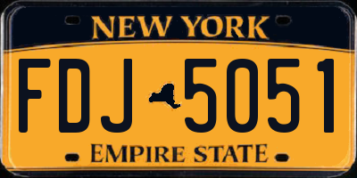 NY license plate FDJ5051