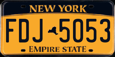NY license plate FDJ5053