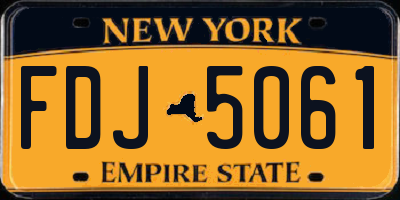 NY license plate FDJ5061