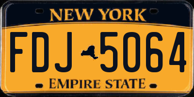 NY license plate FDJ5064