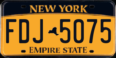 NY license plate FDJ5075