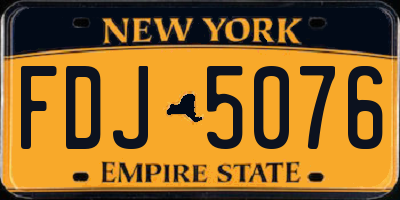 NY license plate FDJ5076