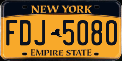 NY license plate FDJ5080