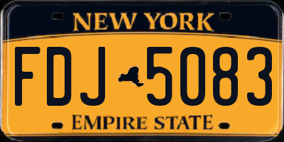 NY license plate FDJ5083