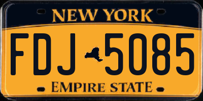 NY license plate FDJ5085