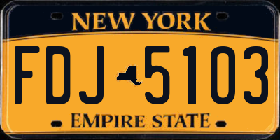 NY license plate FDJ5103