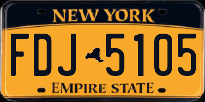 NY license plate FDJ5105