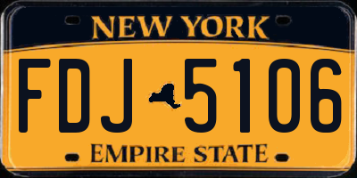 NY license plate FDJ5106