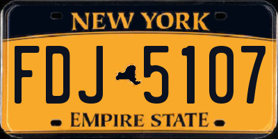 NY license plate FDJ5107