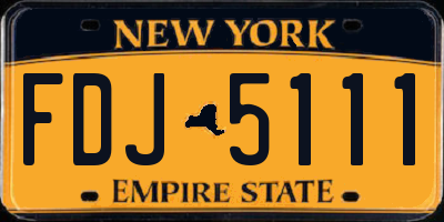 NY license plate FDJ5111