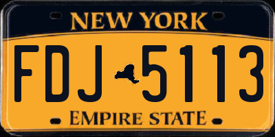 NY license plate FDJ5113
