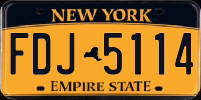 NY license plate FDJ5114