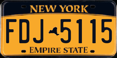 NY license plate FDJ5115