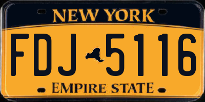 NY license plate FDJ5116