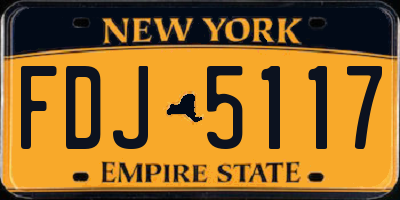 NY license plate FDJ5117