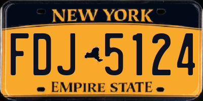 NY license plate FDJ5124