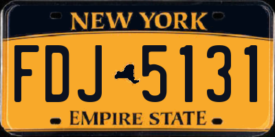 NY license plate FDJ5131