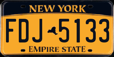 NY license plate FDJ5133