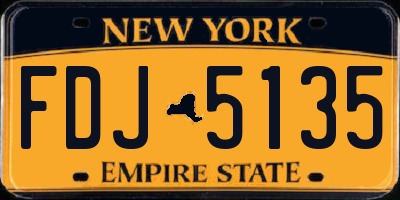 NY license plate FDJ5135