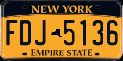 NY license plate FDJ5136
